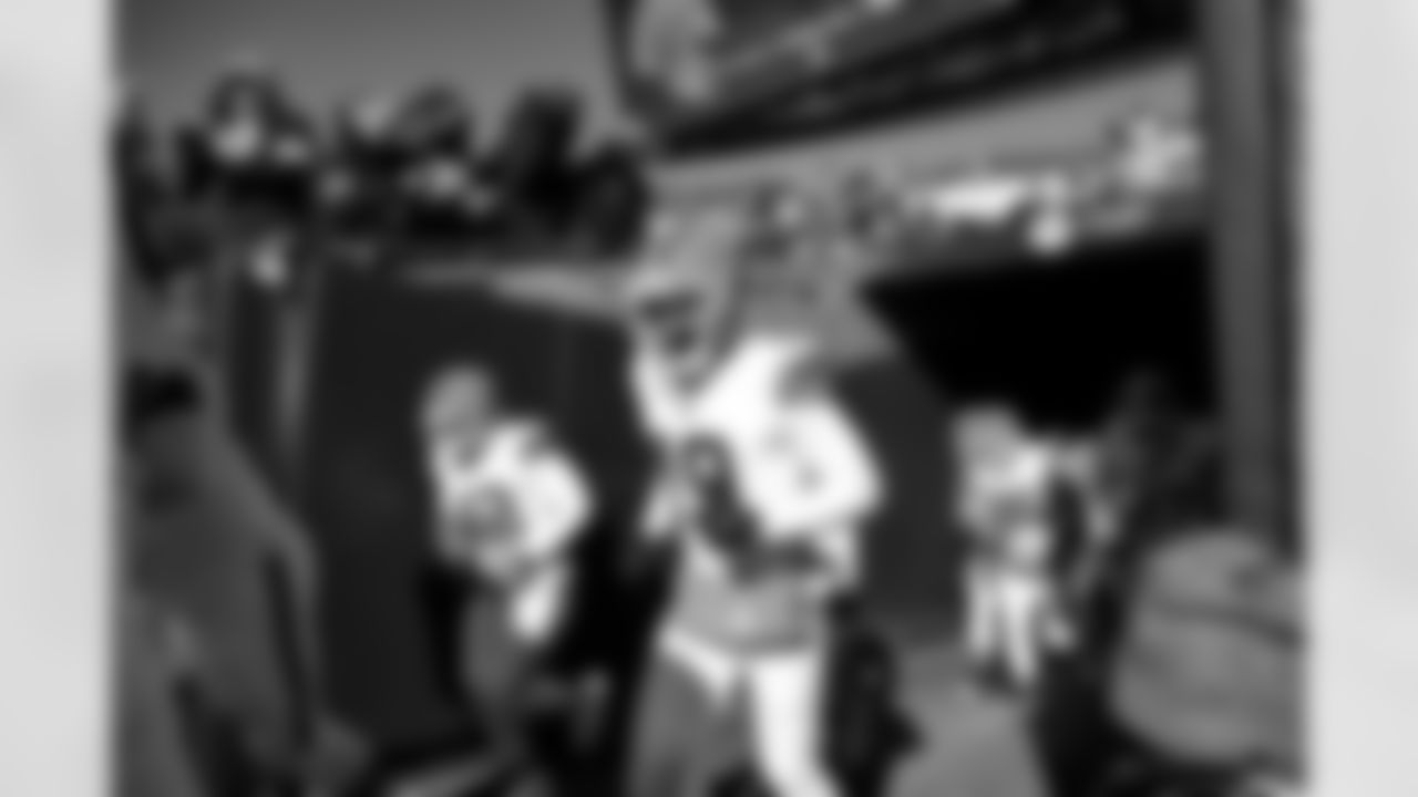 Linebacker Easton Mascarenas-Arnold (42) and Wide receiver Cedric Tillman (19) before a NFL football game between the Cleveland Browns and Chicago Bears on December 14, 2025 at Soldier Field.