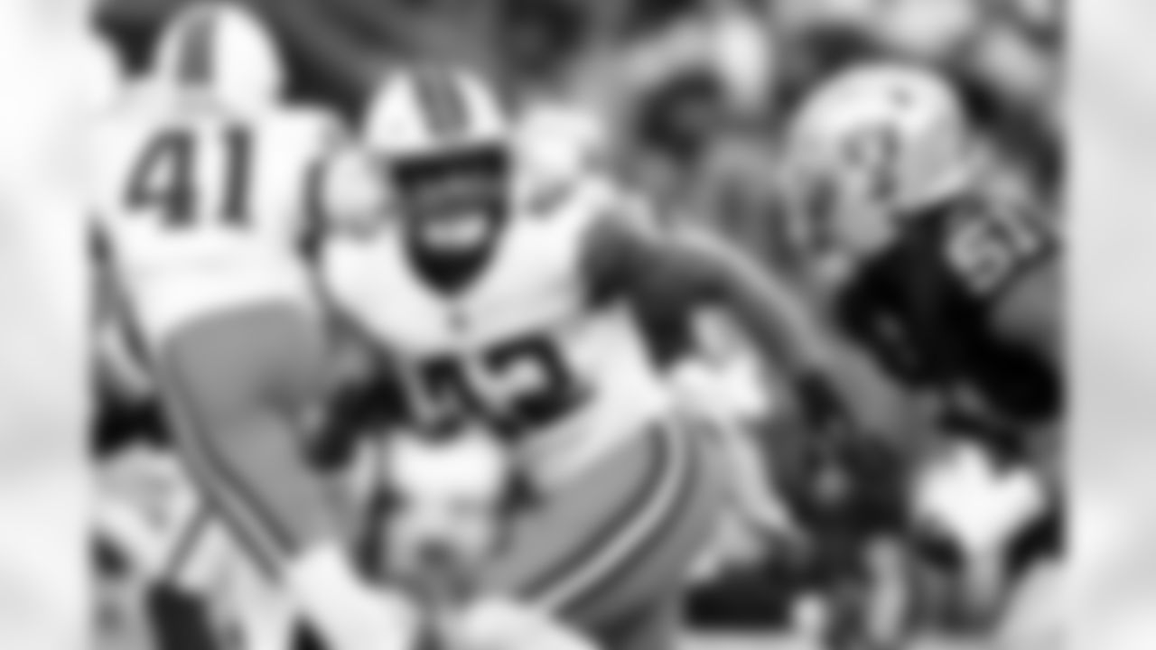 Linebacker Easton Mascarenas-Arnold (42) during a NFL football game between the Cleveland Browns and Las Vegas Raiders on November 23, 2025 at Allegiant Stadium.