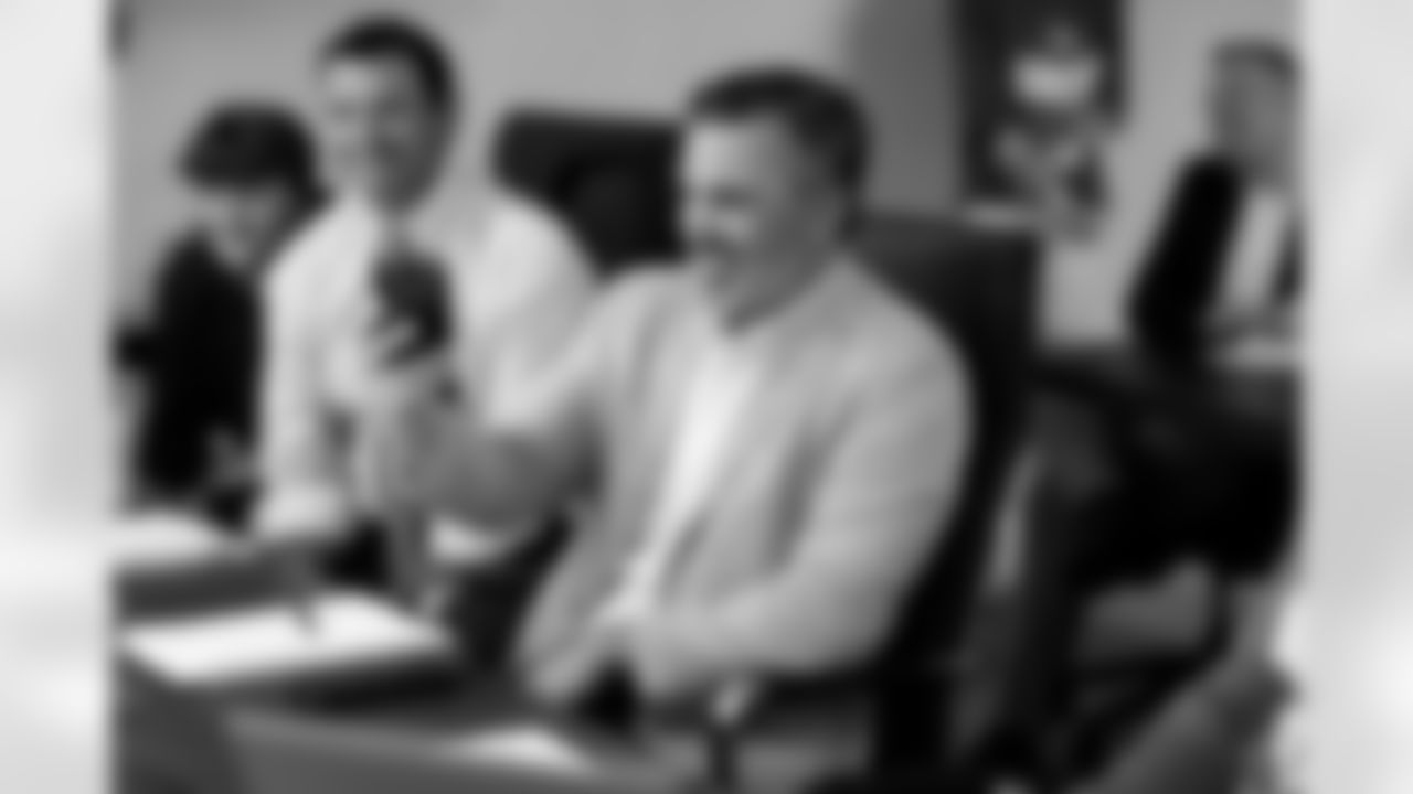 Head Coach Kevin Stefanski in the draft room at CrossCountry Mortgage Campus during night one of the 2025 NFL Draft on April 24, 2025.
