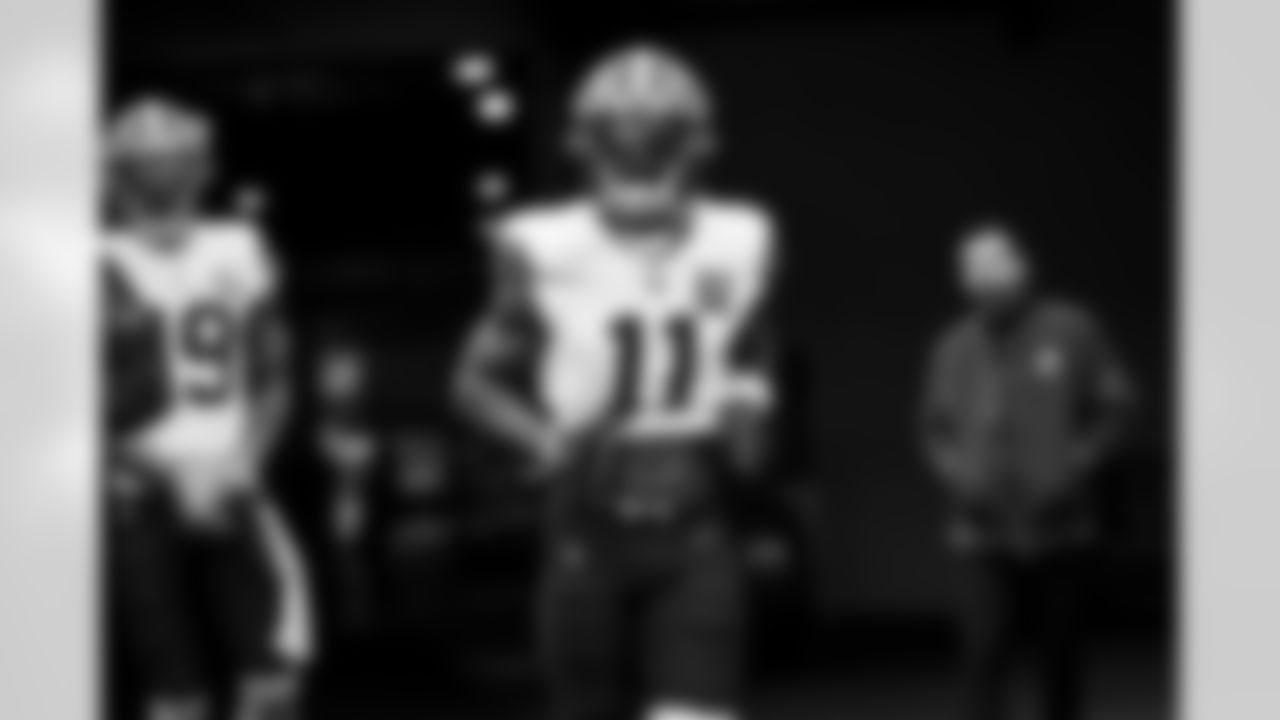 Wide receiver James Proche II (11) before a NFL football game between the Cleveland Browns and Cincinnati Bengals on January 7, 2024 at Paycor Stadium.