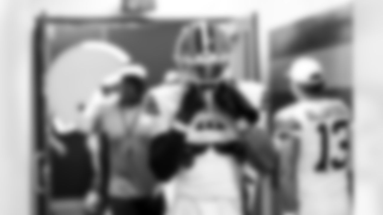 Safety Grant Delpit (9) before a preseason NFL football game between the Los Angeles Rams and Cleveland Browns on August 23, 2025 at Huntington Bank Field.