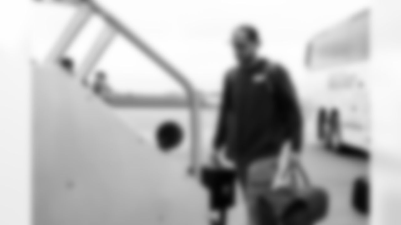 Punter Corey Bojorquez (13) travels to New York on November 8, 2025.