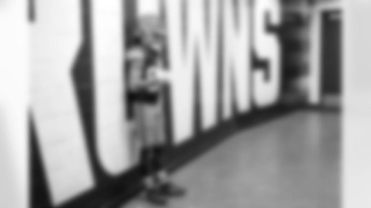 Wide receiver Gage Larvadain (84) before a NFL football game between the Pittsburgh Steelers and Cleveland Browns on December 28, 2025 at Huntington Bank Field.