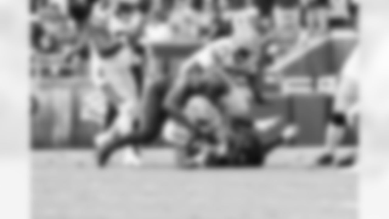 Defensive tackle Maliek Collins (96) and Defensive end Isaiah McGuire (57) during a NFL football game between the Green Bay Packers and Cleveland Browns on September 21, 2025 at Huntington Bank Field.