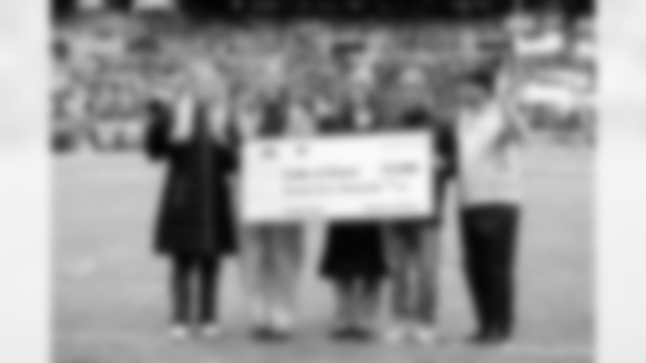 The Folds of Honor Check Presentation before a NFL football game between the San Francisco 49ers and Cleveland Browns on November 30, 2025 at Huntington Bank Field. The Browns lost 8-26.