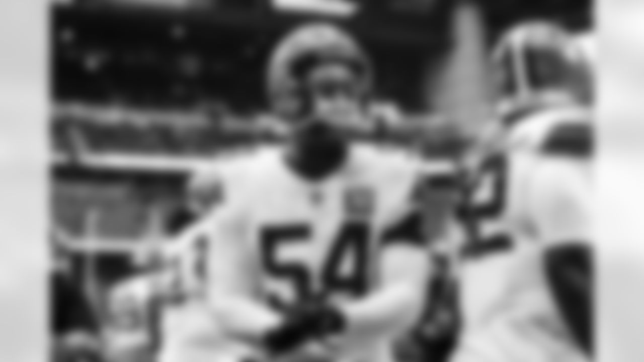 Defensive end Ogbo Okoronkwo (54) before a NFL Wild Card playoff football game between the Cleveland Browns and Houston Texans on January 13, 2024 at NRG Stadium.