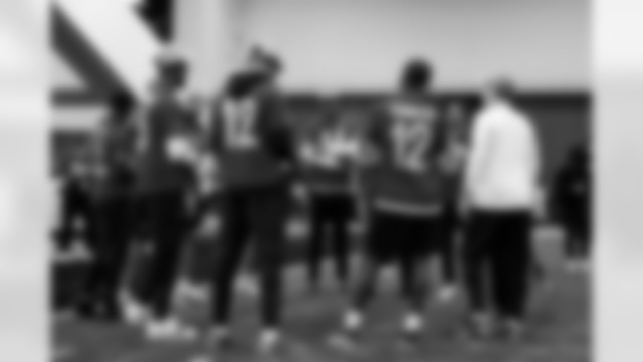 The offense during the first AFC Pro Bowl Practice at the Moscone Center in San Francisco on February 1, 2026.