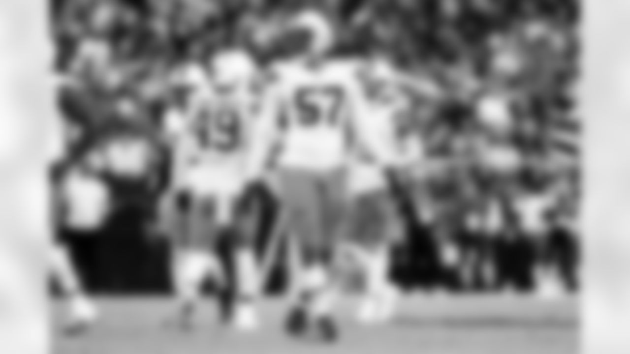 Defensive end Isaiah McGuire (57) during a NFL football game between the Cleveland Browns and Las Vegas Raiders on November 23, 2025 at Allegiant Stadium. The Browns won 24-10.