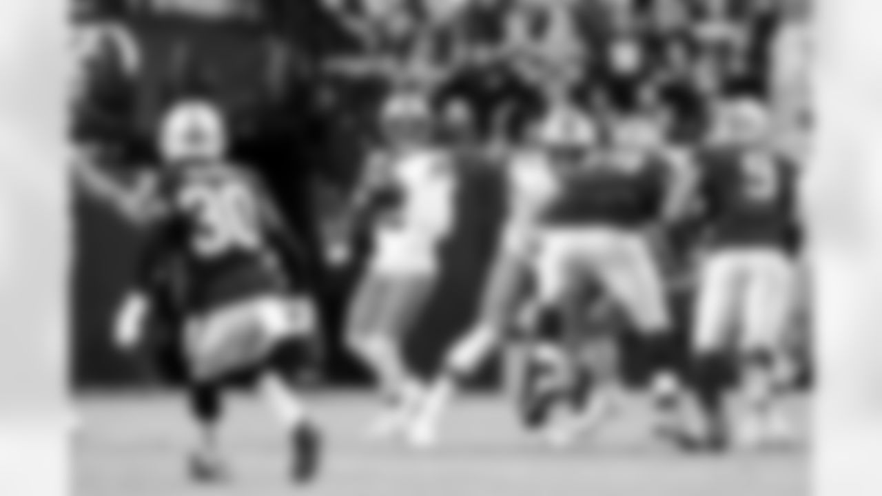 Quarterback Shedeur Sanders (12) during a NFL football game between the Cleveland Browns and Las Vegas Raiders on November 23, 2025 at Allegiant Stadium.