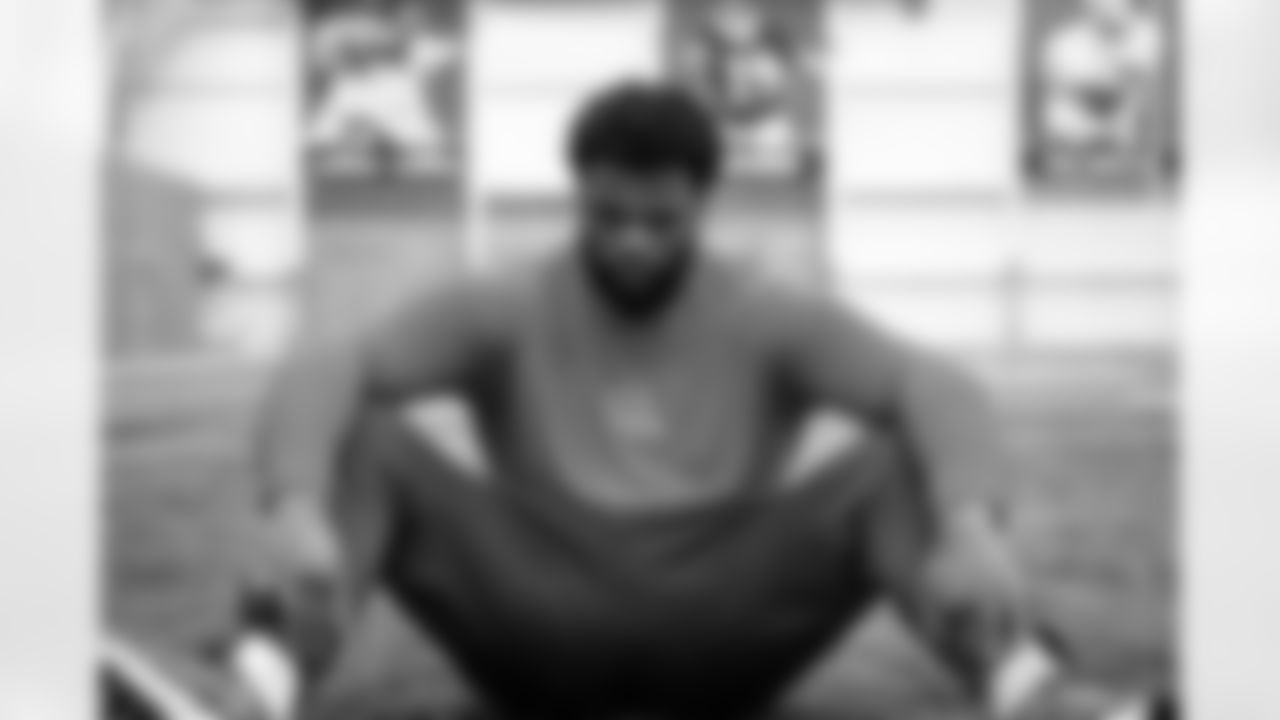 Defensive tackle Jayden Peevy (50) during a workout in Phase I of the offseason at CrossCountry Mortgage Campus on April 23, 2024.