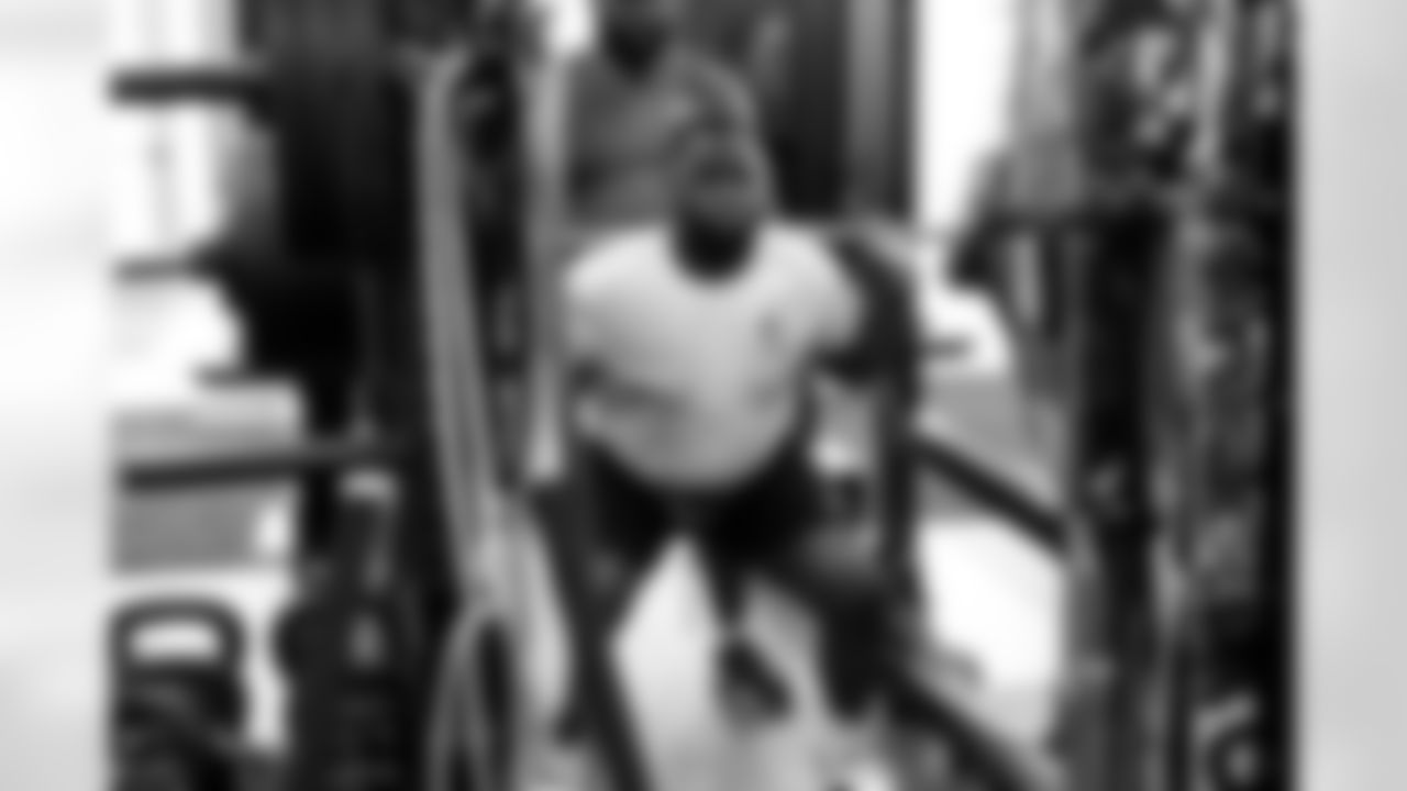 Defensive end Sam Kamara (92) during a workout in Phase I of the offseason at CrossCountry Mortgage Campus on April 29, 2025.