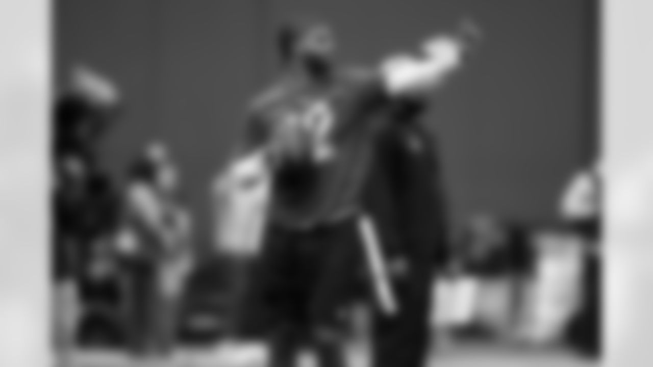 Quarterback Shedeur Sanders (12) during the first AFC Pro Bowl Practice at the Moscone Center in San Francisco on February 1, 2026.