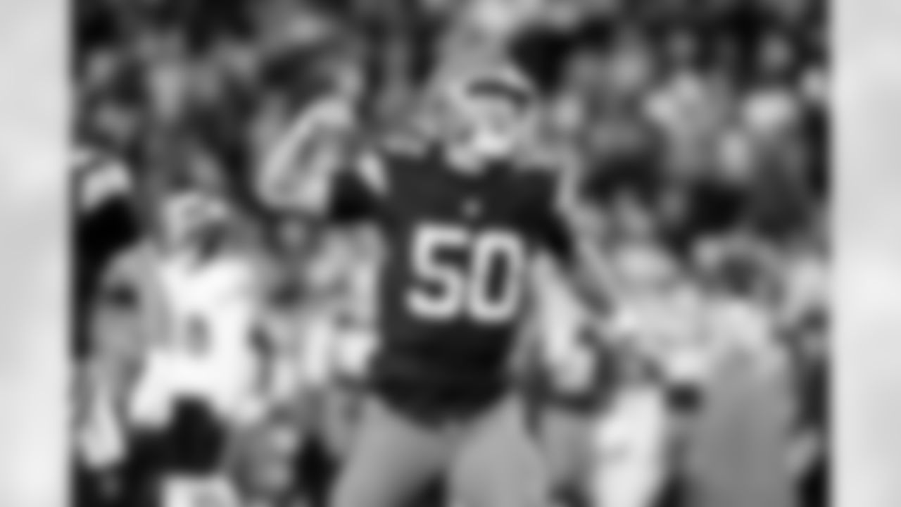 Long snapper Rex Sunahara (50) during a NFL football game between the Baltimore Ravens and Cleveland Browns on November 16, 2025 at Huntington Bank Field.