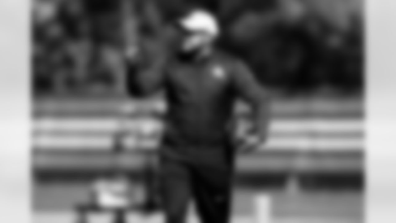 Safeties Coach Ephraim Banda during practice at CrossCountry Mortgage Campus on October 9, 2025.