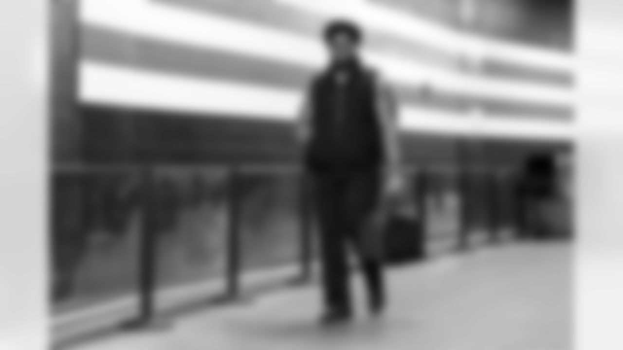 Offensive tackle KT Leveston (72) before a NFL football game between the San Francisco 49ers and Cleveland Browns on November 30, 2025 at Huntington Bank Field.