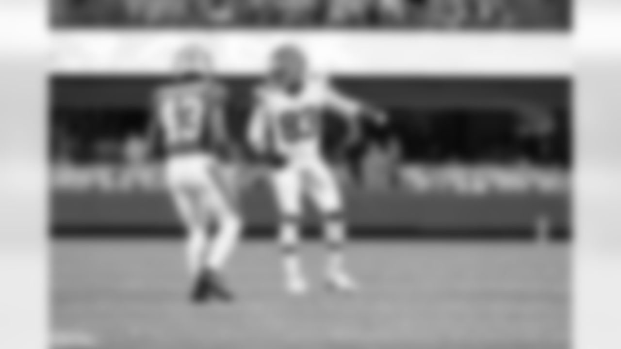 Wide receiver Kisean Johnson (83) during a preseason NFL football game between the Cleveland Browns and Carolina Panthers on August 8, 2025 at Bank of America Stadium.