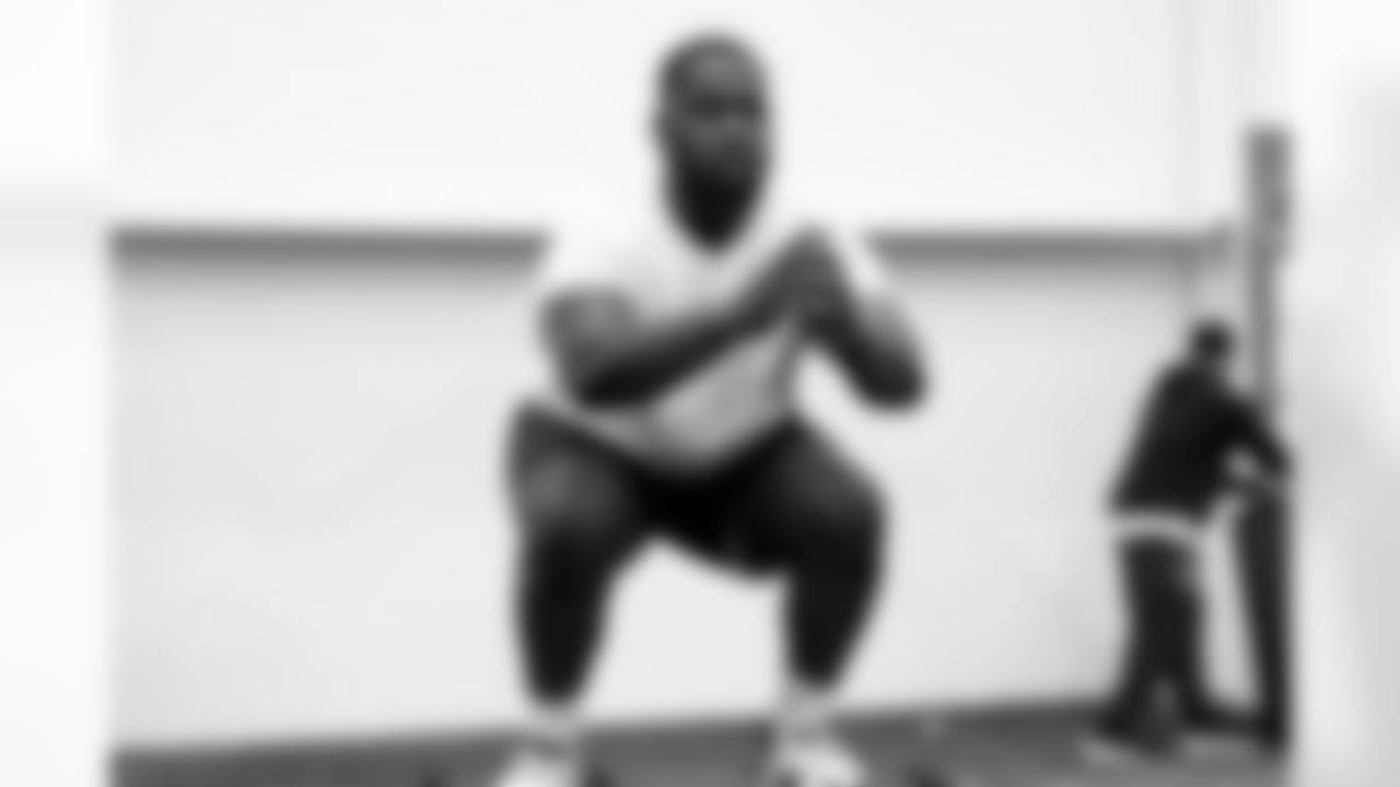 Defensive end Sam Kamara (92) during a workout in Phase I of the offseason at CrossCountry Mortgage Campus on April 29, 2025.