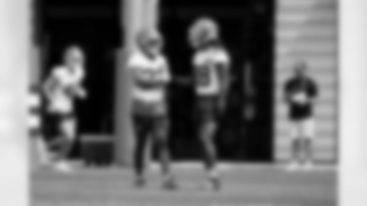 Safety Damontae Kazee (23) and Safety Rayshawn Jenkins (28) during the third day of mandatory minicamp at CrossCountry Mortgage Campus on June 12, 2025.