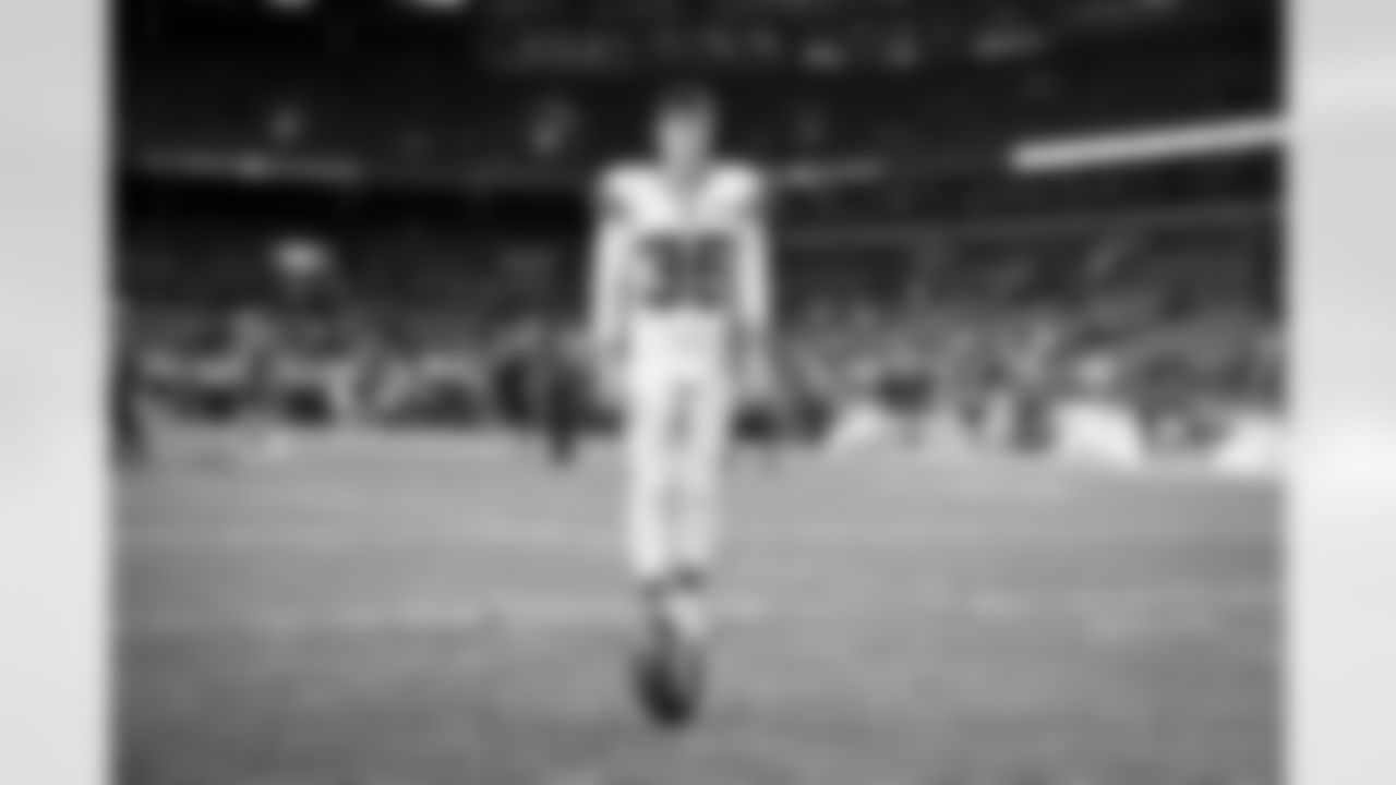 Kicker Riley Patterson (36) before a NFL football game between the New York Jets and Cleveland Browns on Thursday Night Football on December 28, 2023 at Cleveland Browns Stadium.