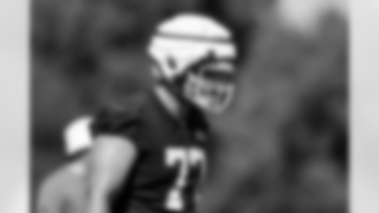 Offensive guard Wyatt Teller (77) during Day I of Training Camp at CrossCountry Mortgage Campus on July 23, 2025.