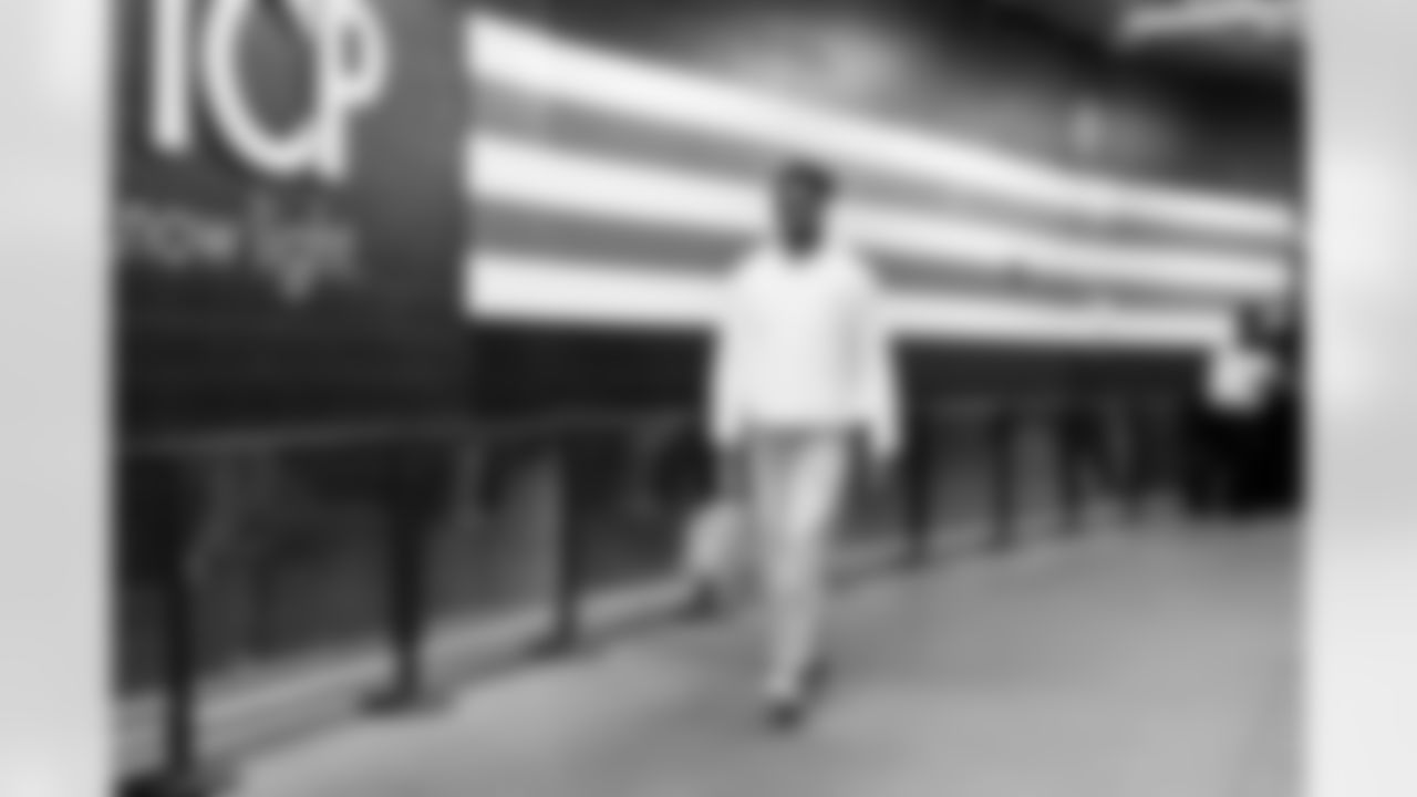 Defensive end Isaiah McGuire (57) before a NFL football game between the Baltimore Ravens and Cleveland Browns on November 16, 2025 at Huntington Bank Field.