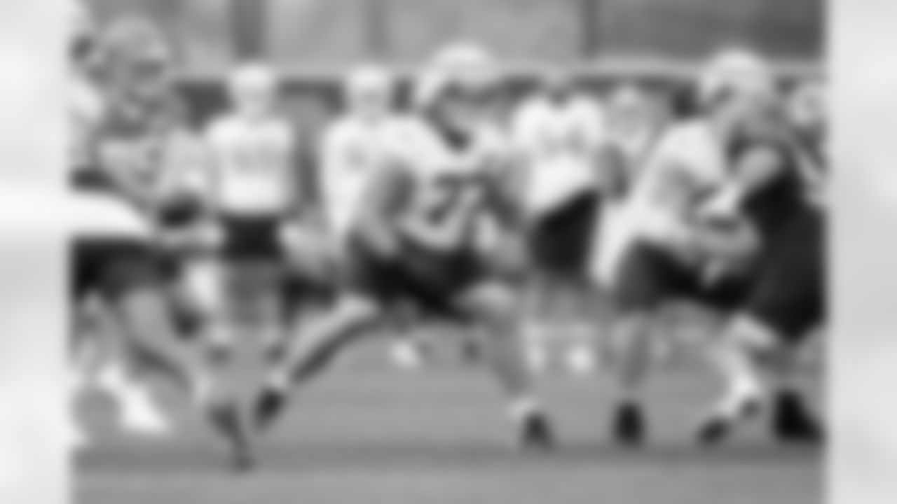 Offensive guard Wyatt Teller (77) during Day 17 of Training Camp at CrossCountry Mortgage Campus on August 21, 2025.