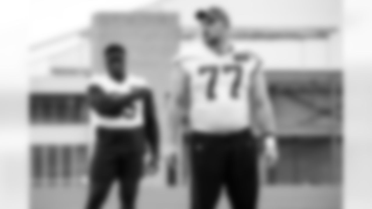 Offensive guard Wyatt Teller (77) during a workout in Phase II of the offseason at CrossCountry Mortgage Campus on April 30, 2024.