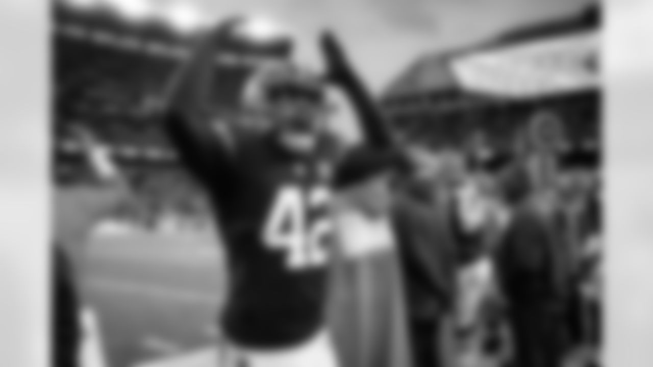 Linebacker Tony Fields II (42) during a NFL football game between the Jacksonville Jaguars and Cleveland Browns on December 10, 2023 at Cleveland Browns Stadium. The Browns won 31-27.