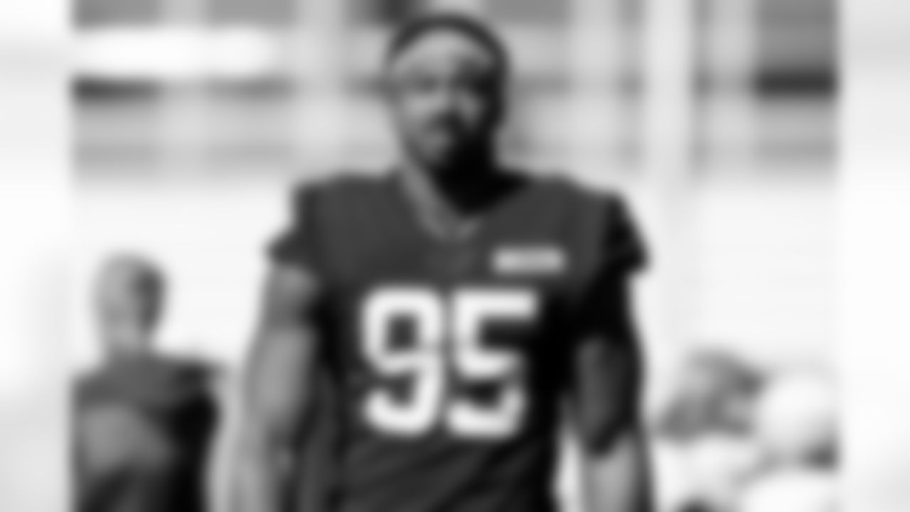 Defensive end Myles Garrett (95) during practice at CrossCountry Mortgage Campus on October 9, 2025.
