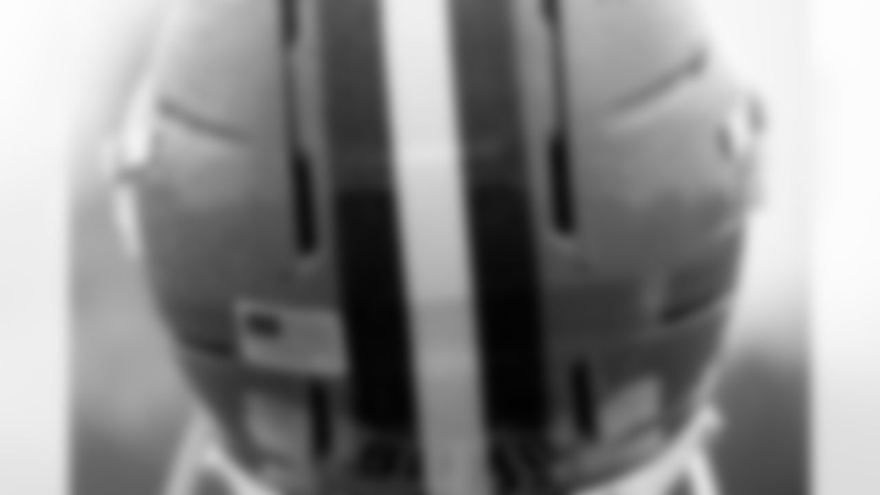 A helmet during Day 17 of Training Camp at CrossCountry Mortgage Campus on August 21, 2025.