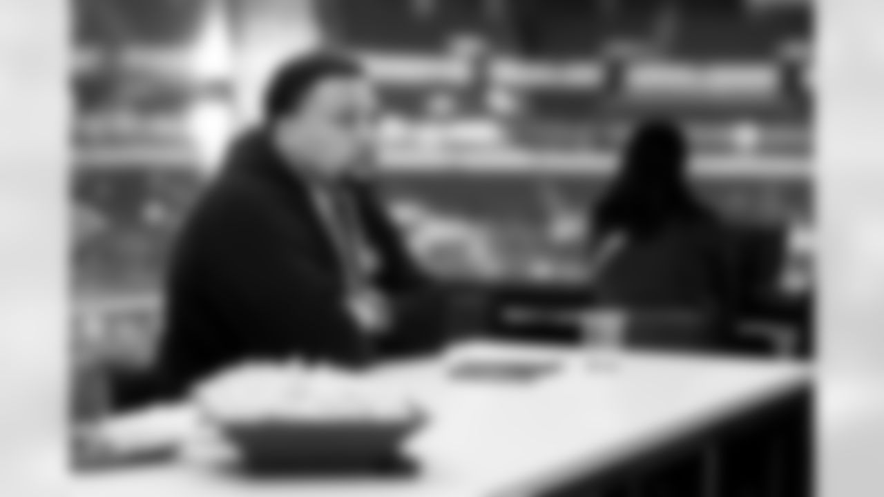 National Scout Chris Buford in the Cleveland Browns suite at the 2026 NFL Combine on February 26, 2026 in Indianapolis, Indiana.