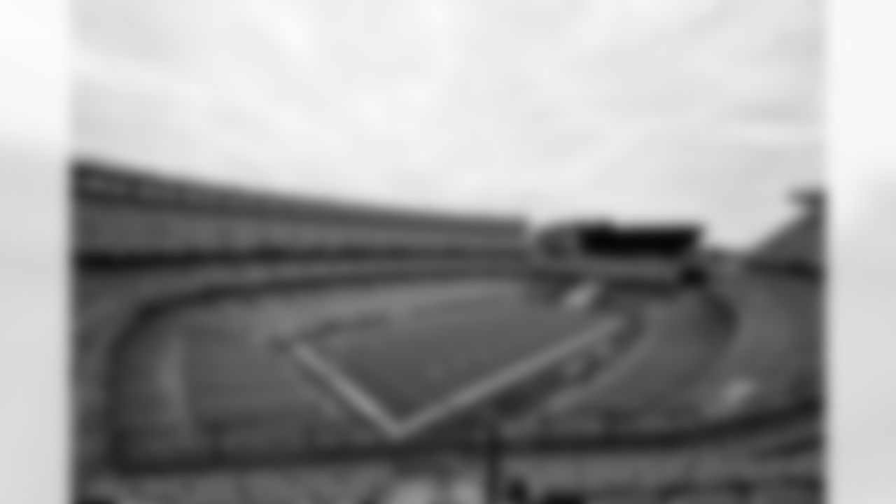 The stadium before a preseason NFL football game between the Los Angeles Rams and Cleveland Browns on August 23, 2025 at Huntington Bank Field.