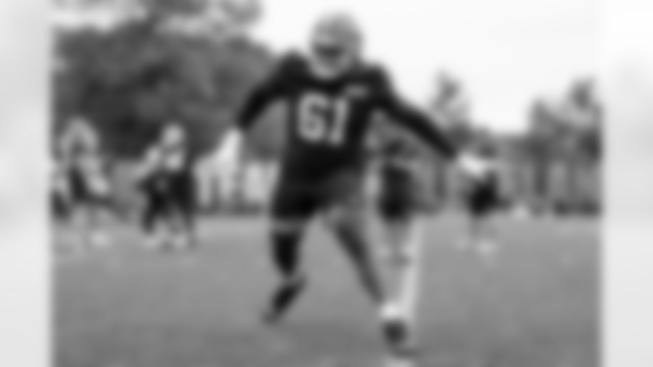 Offensive tackle Roy Mbaeteka (61) during the first day of OTAs at CrossCountry Mortgage Campus on May 27, 2025.