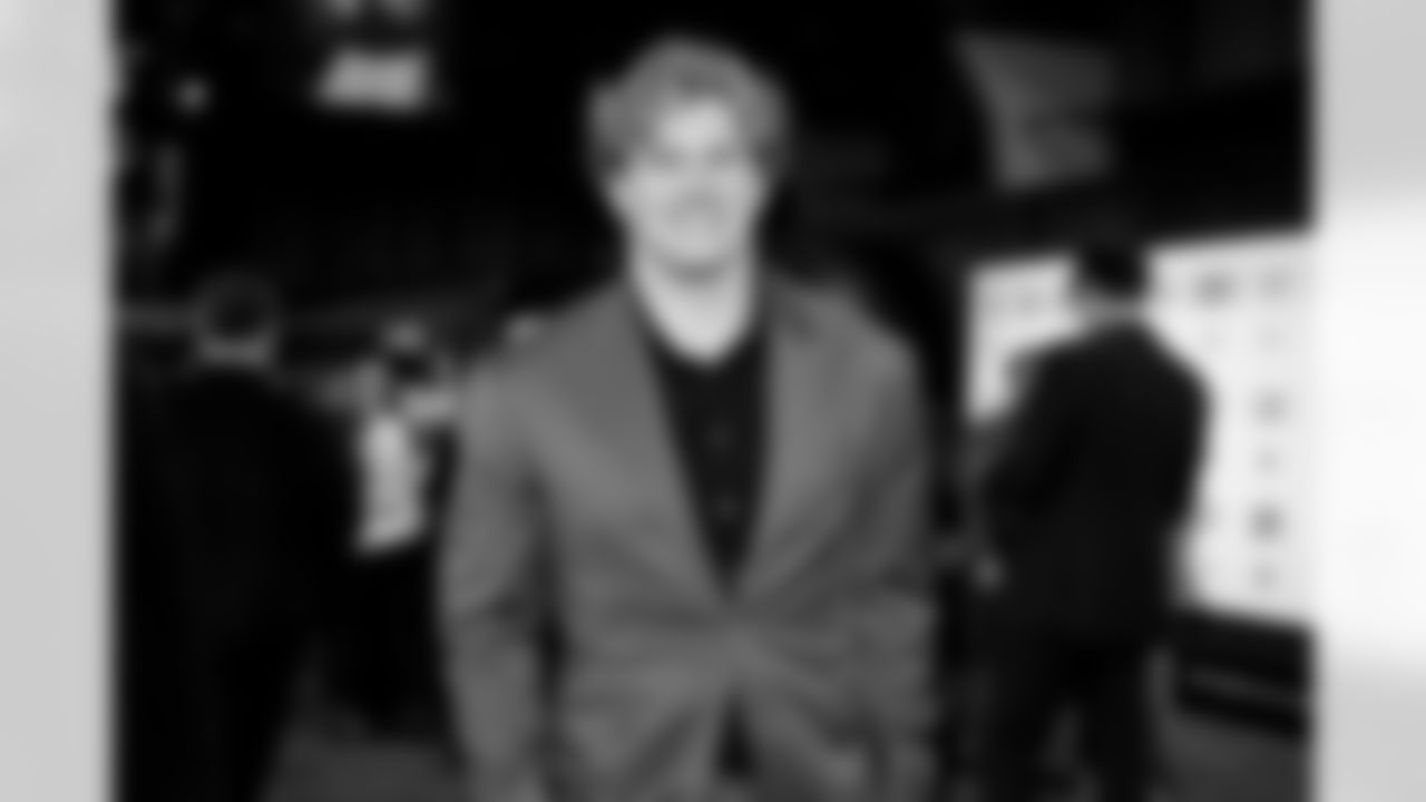 Linebacker Carson Schwesinger (49) on the red carpet before the 2026 NFL Honors at the Palace of Fine Arts in San Francisco on February 5, 2026.