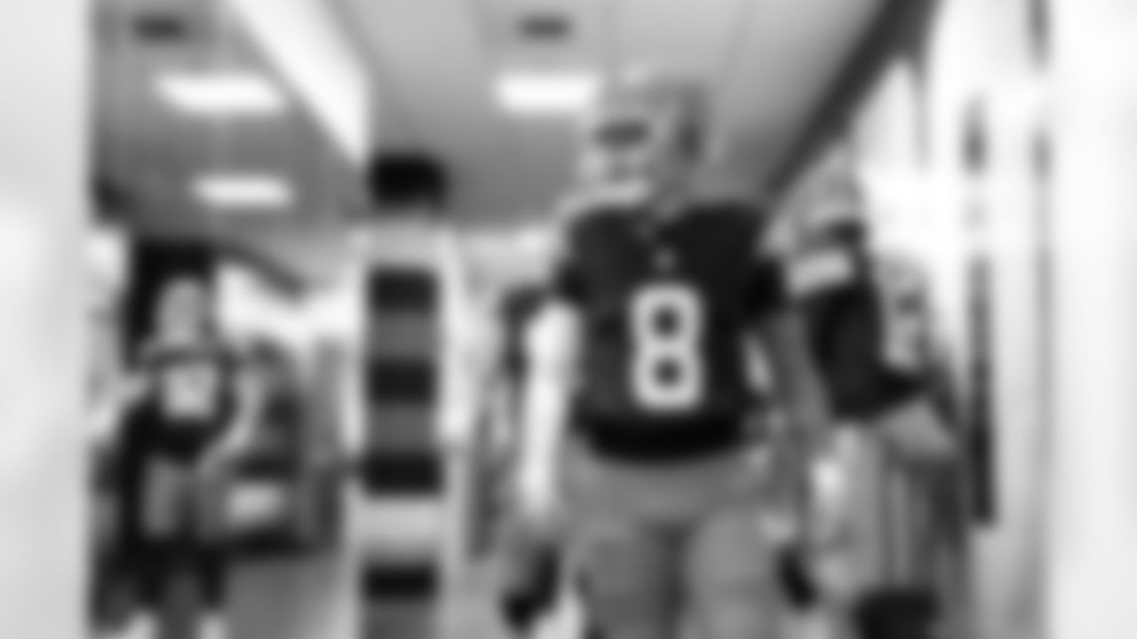 Quarterback Dillon Gabriel (8) before a NFL football game between the Baltimore Ravens and Cleveland Browns on November 16, 2025 at Huntington Bank Field.