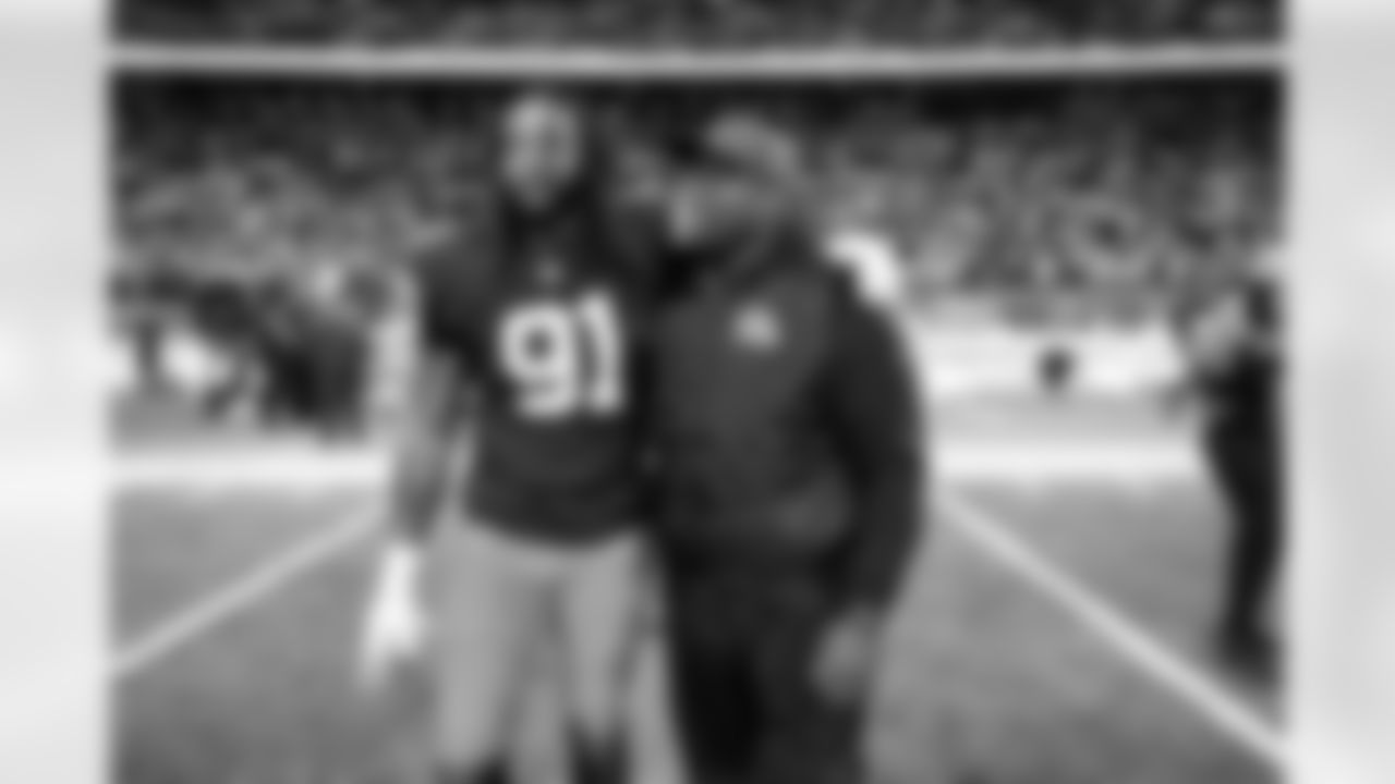 The Browns celebrate after a NFL football game between the Pittsburgh Steelers and Cleveland Browns on December 28, 2025 at Huntington Bank Field.