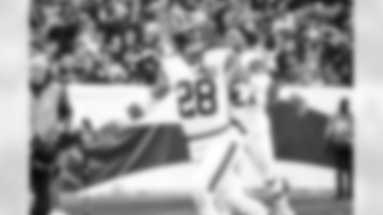 Cornerback Mike Ford Jr. (28) before a NFL football game between the Cleveland Browns and Denver Broncos on November 26, 2023 at Empower Field at Mile High.