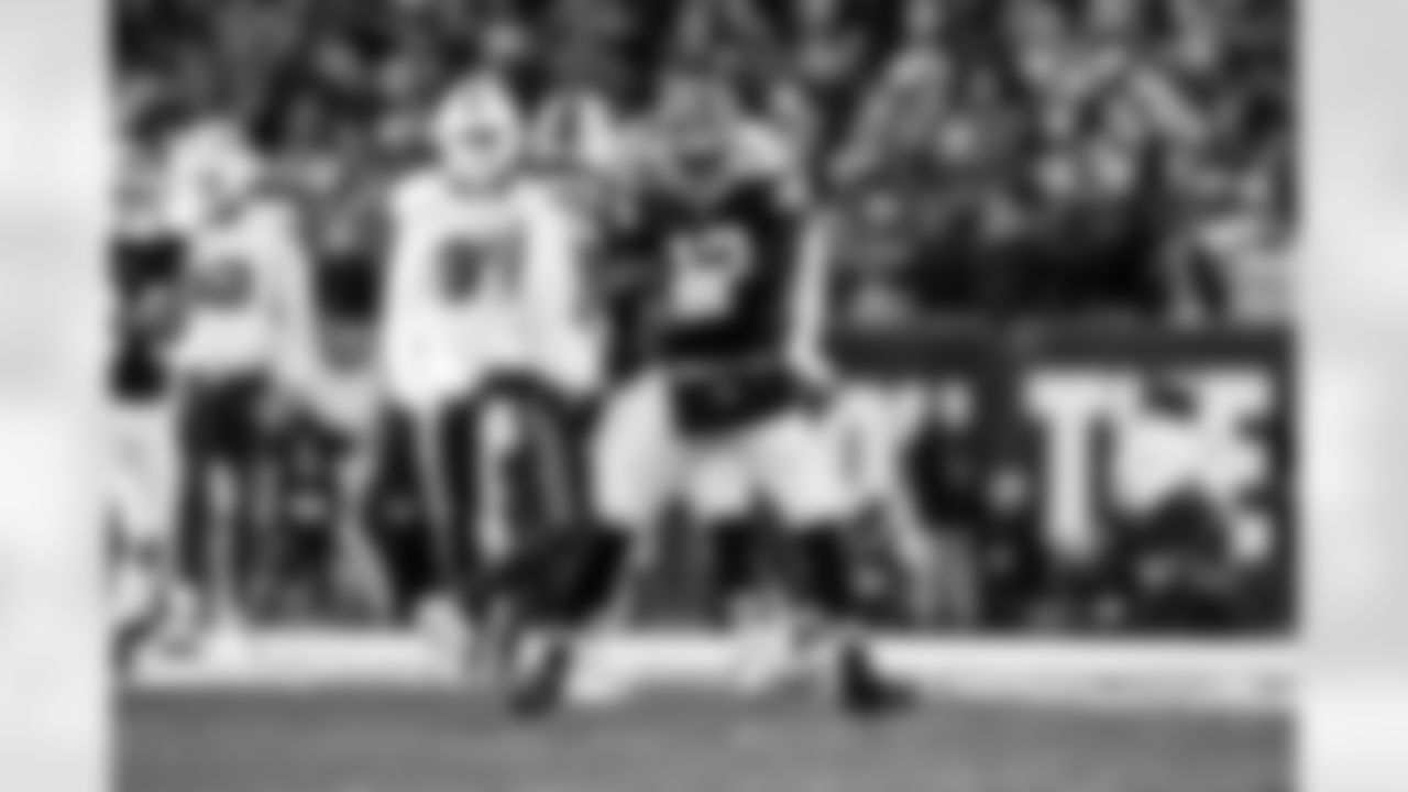 Quarterback Shedeur Sanders (12) during a NFL football game between the Buffalo Bills and Cleveland Browns on December 21, 2025 at Huntington Bank Field.