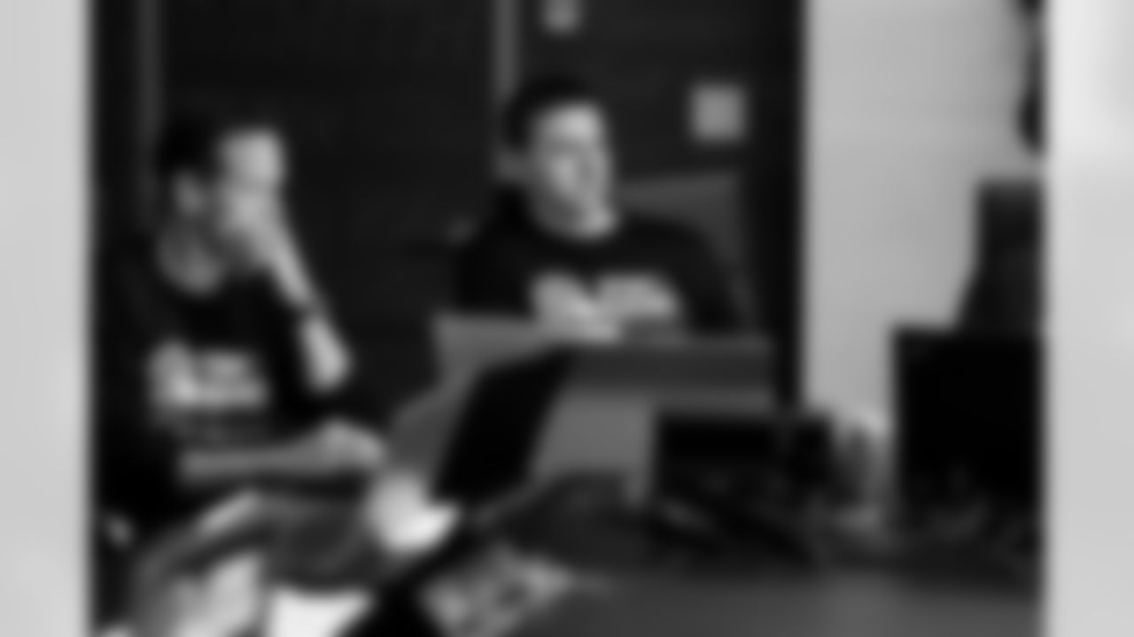 Vice President of Football Administration Chris Cooper in the draft room at CrossCountry Mortgage Campus during night two of the 2025 NFL Draft on April 25, 2025.