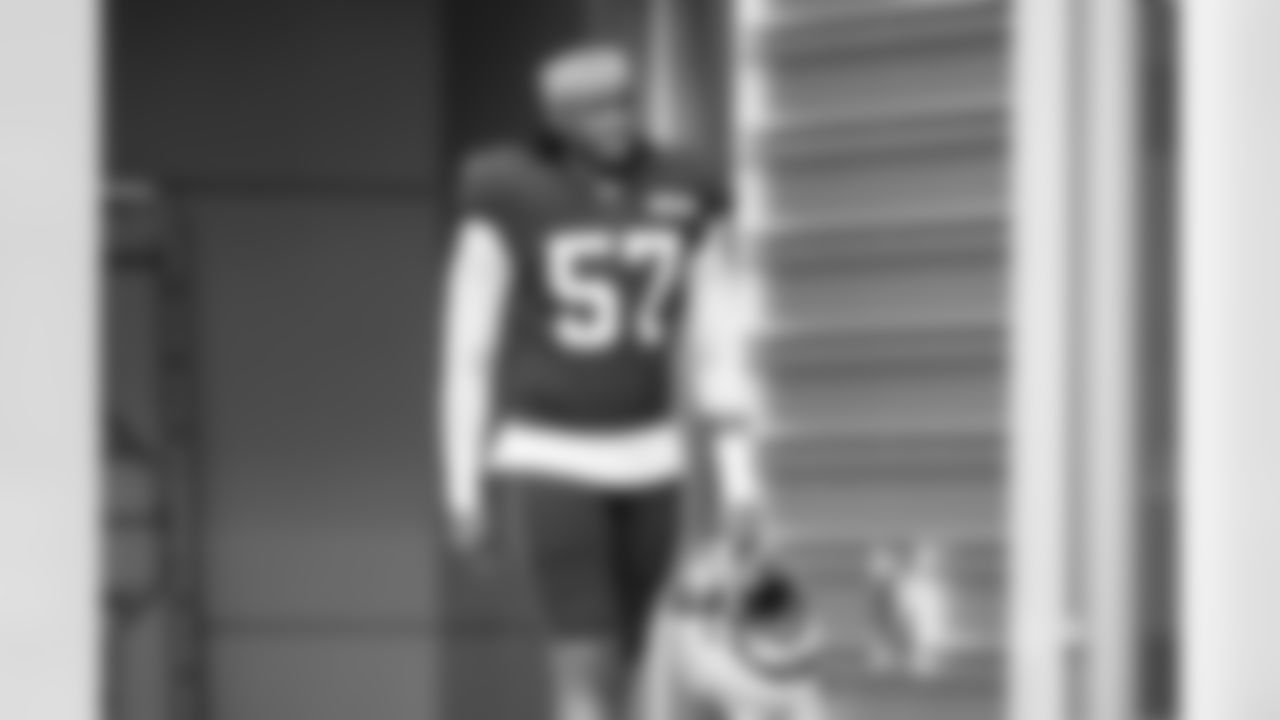 Defensive end Isaiah McGuire (57) during practice at CrossCountry Mortgage Campus on October 8, 2025.