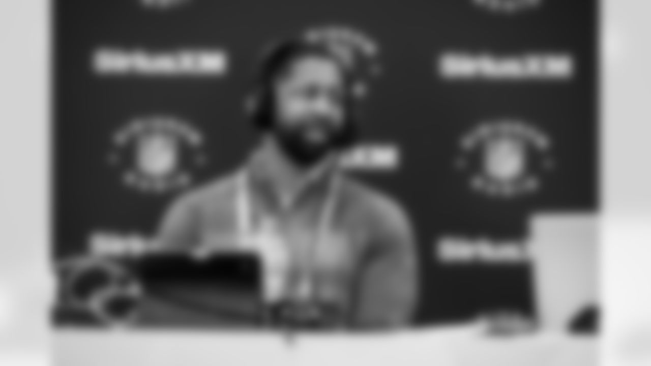 Executive Vice President of Football Operations and General Manager Andrew Berry speaks to the media at the 2026 NFL Combine on February 24, 2026 in Indianapolis, Indiana.