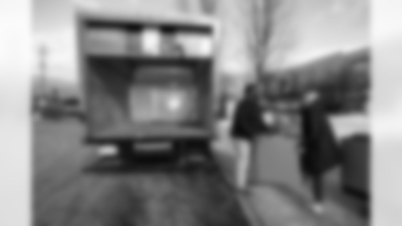 The Cleveland Browns and Huntington Bank Giving Tree loading at CrossCountry Mortgage Campus on December 4, 2025.