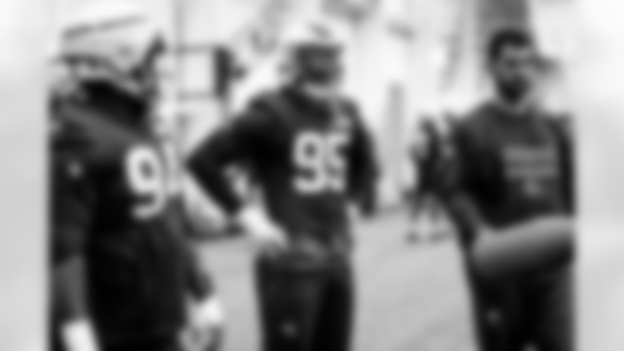 Defensive end Myles Garrett (95) during practice at CrossCountry Mortgage Campus on December 18, 2024.