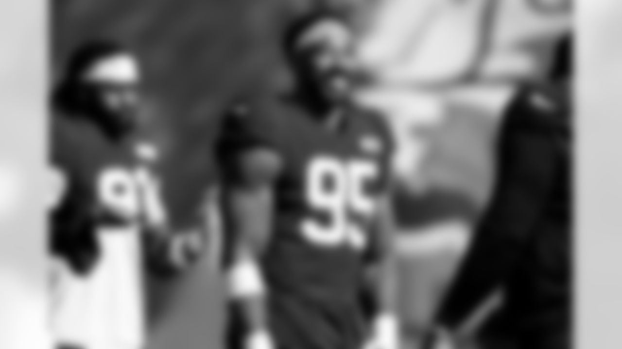 Defensive end Myles Garrett (95) during practice at CrossCountry Mortgage Campus on October 8, 2025.