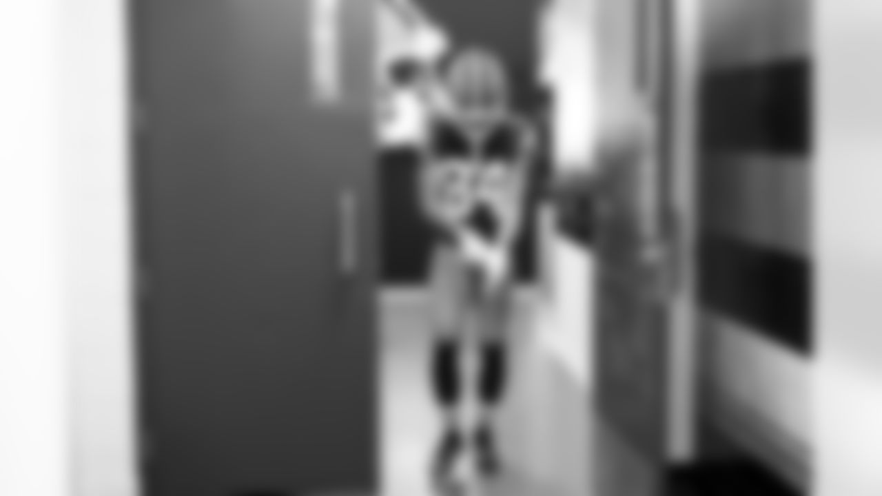 Wide receiver Gage Larvadain (84) before a NFL football game between the Pittsburgh Steelers and Cleveland Browns on December 28, 2025 at Huntington Bank Field.