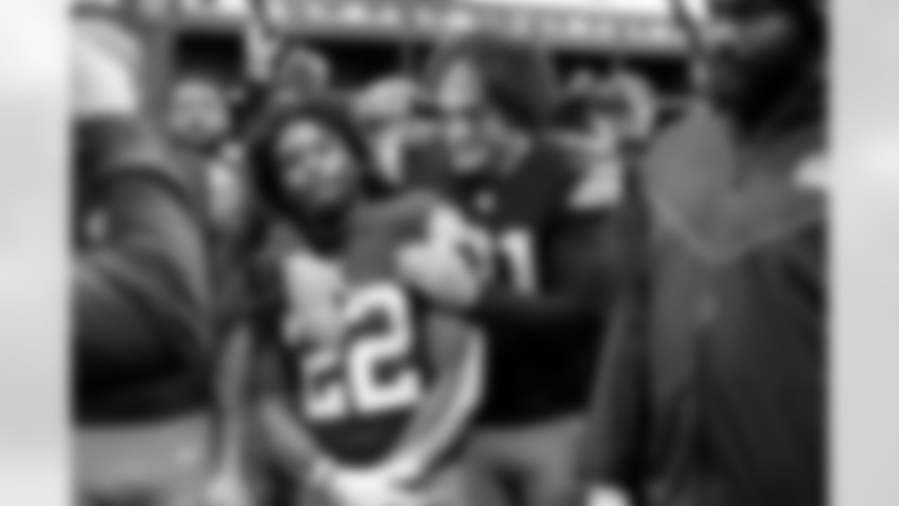 The Browns celebrate after a NFL football game between the Pittsburgh Steelers and Cleveland Browns on December 28, 2025 at Huntington Bank Field.