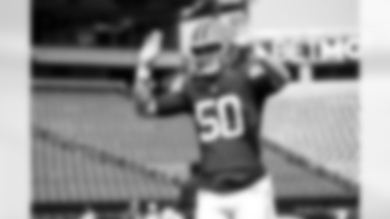 Long snapper Rex Sunahara (50) before a preseason NFL football game between the Cleveland Browns and Philadelphia Eagles on August 16, 2025 at Lincoln Financial Field.
