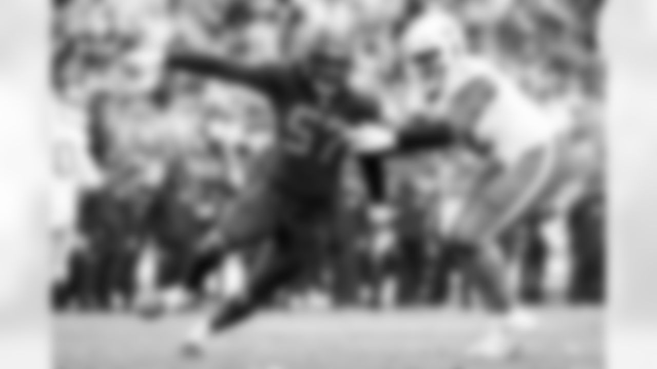 Defensive end Isaiah McGuire (57) during a NFL football game between the Miami Dolphins and Cleveland Browns on October 19, 2025 at Huntington Bank Field. The Browns won 31-6.