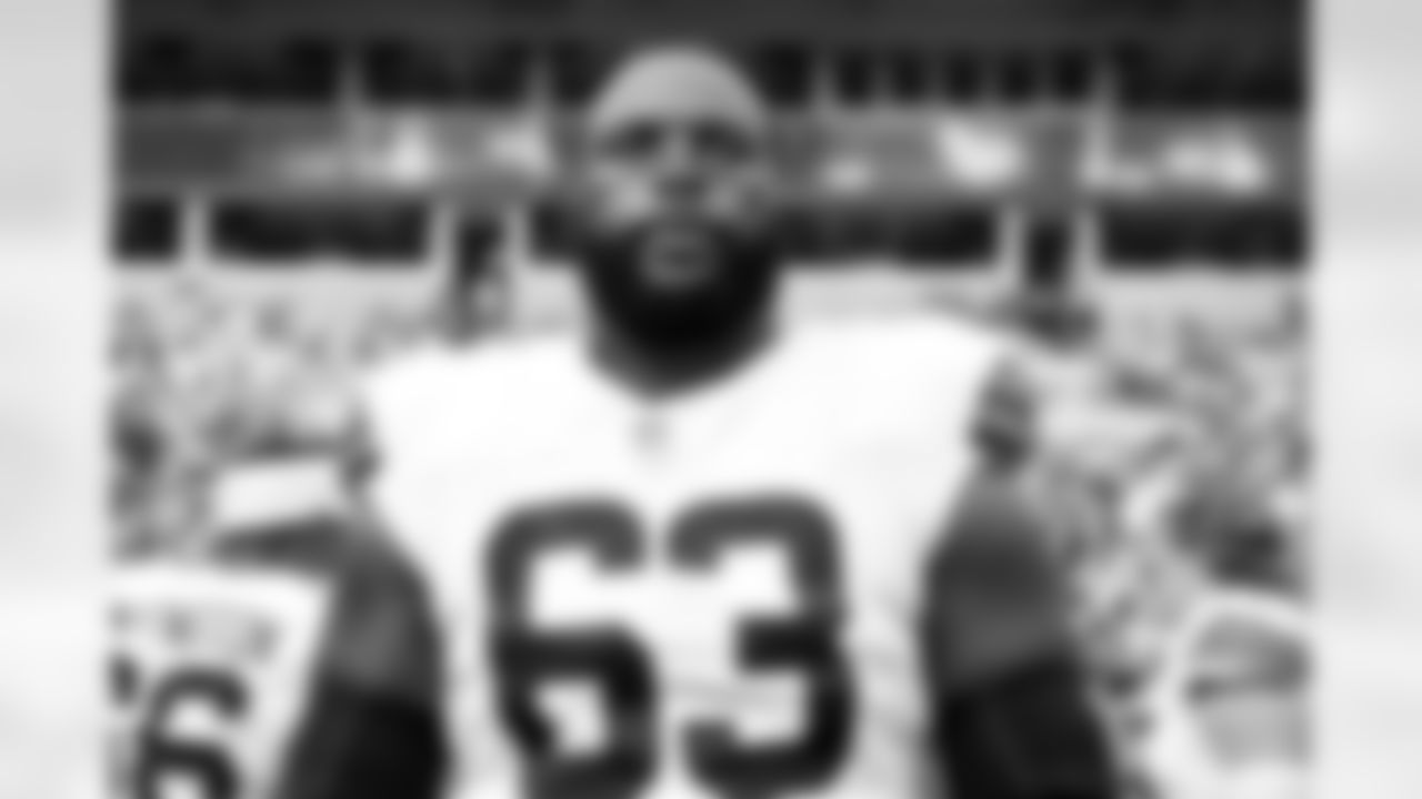 Defensive tackle Ralph Holley (63) before a preseason NFL football game between the Cleveland Browns and Carolina Panthers on August 8, 2025 at Bank of America Stadium.