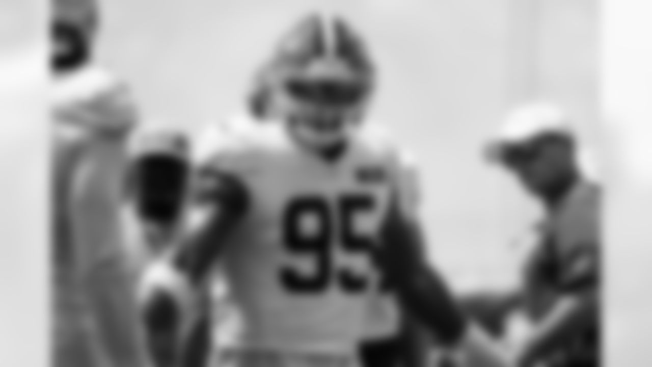 Defensive end Myles Garrett (95) during Day 5 of Training Camp at CrossCountry Mortgage Campus on July 28, 2025.